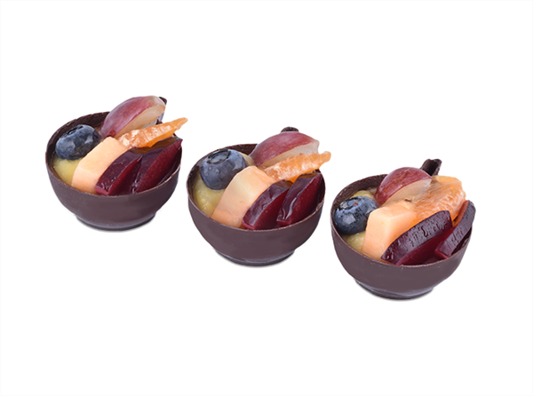 Picture of Chocolate Tart filled with Custard and Fresh Fruit